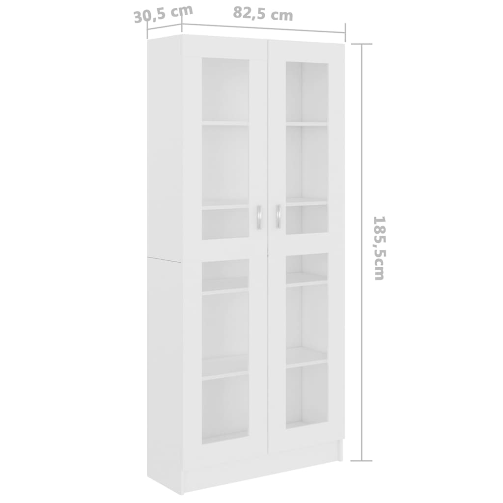 Armoire à vitrine Blanc 82,5x30,5x185,5 cm Bois d'ingénierie