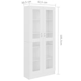 Armoire à vitrine Blanc 82,5x30,5x185,5 cm Bois d'ingénierie