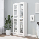 Armoire à vitrine Blanc 82,5x30,5x185,5 cm Bois d'ingénierie