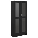 Armoire à vitrine Noir 82,5x30,5x185,5 cm Bois d’ingénierie