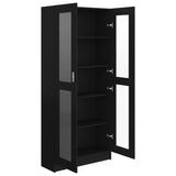 Armoire à vitrine Noir 82,5x30,5x185,5 cm Bois d’ingénierie