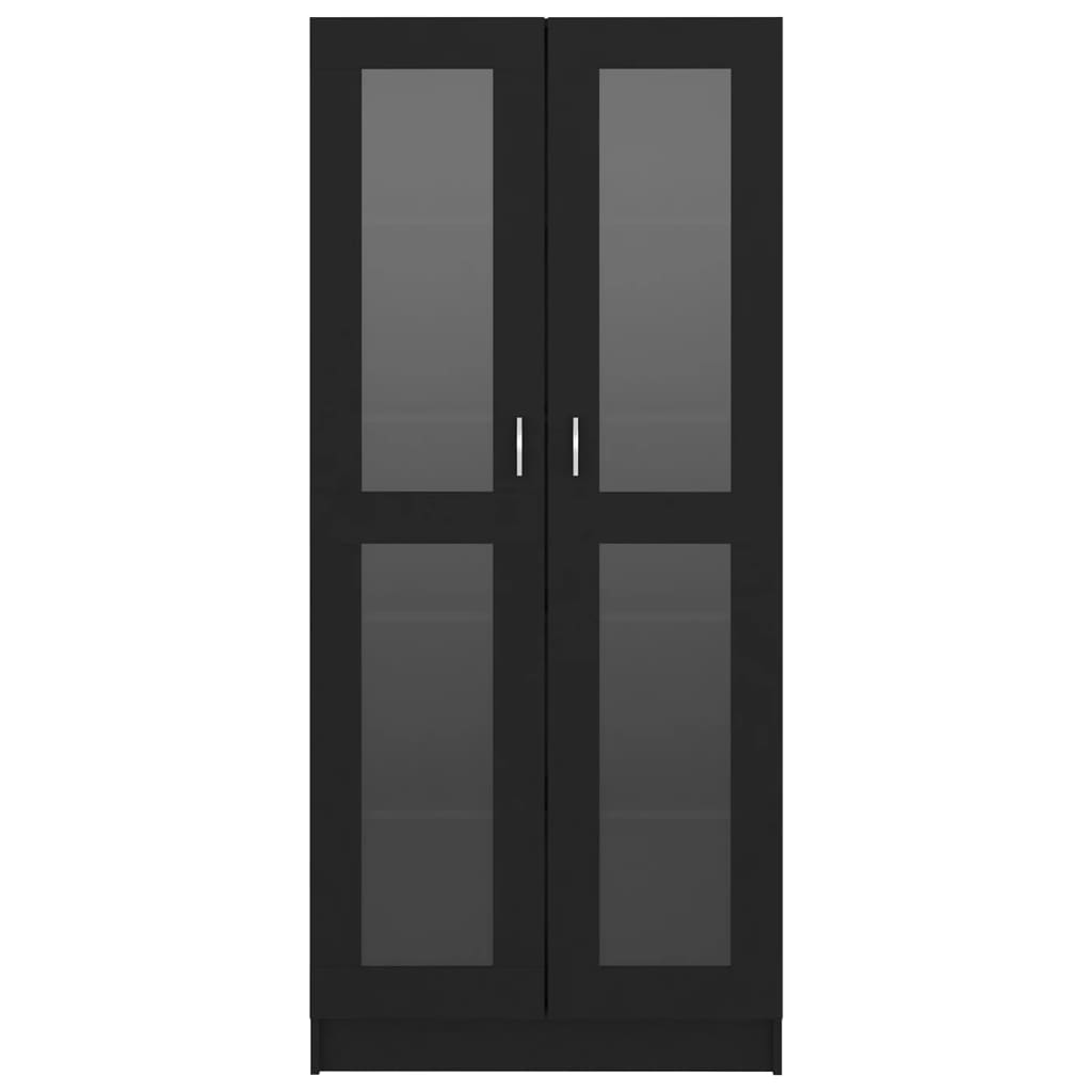 Armoire à vitrine Noir 82,5x30,5x185,5 cm Bois d’ingénierie