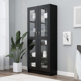 Armoire à vitrine Noir 82,5x30,5x185,5 cm Bois d’ingénierie