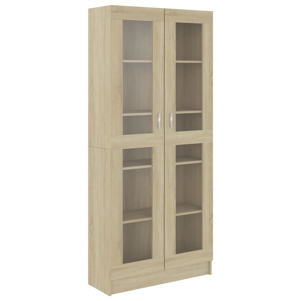 Armoire vitrine Chêne sonoma 82,5x30,5x185,5 cm Bois ingénierie