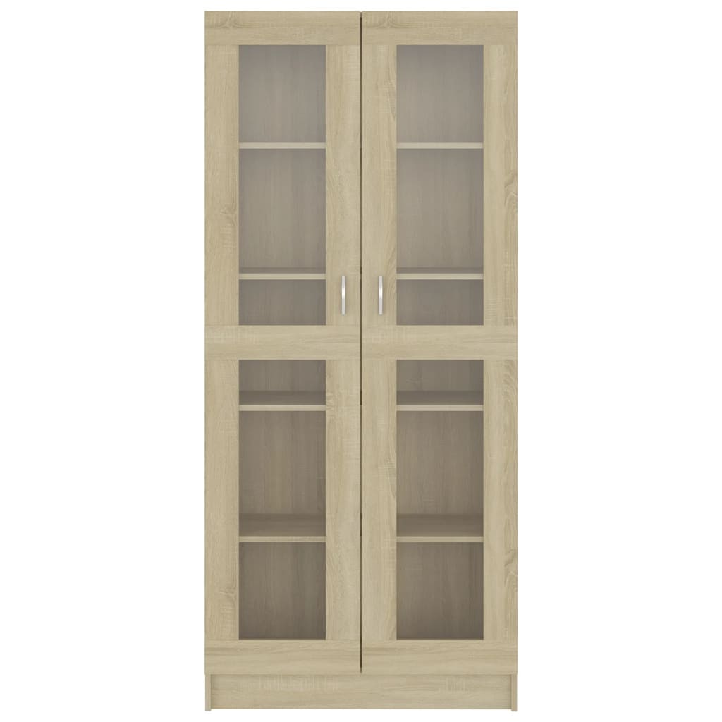 Armoire vitrine Chêne sonoma 82,5x30,5x185,5 cm Bois ingénierie