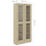 Armoire vitrine Chêne sonoma 82,5x30,5x185,5 cm Bois ingénierie