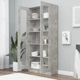 Armoire à vitrine Gris béton 82,5x30,5x185,5 cm Bois ingénierie