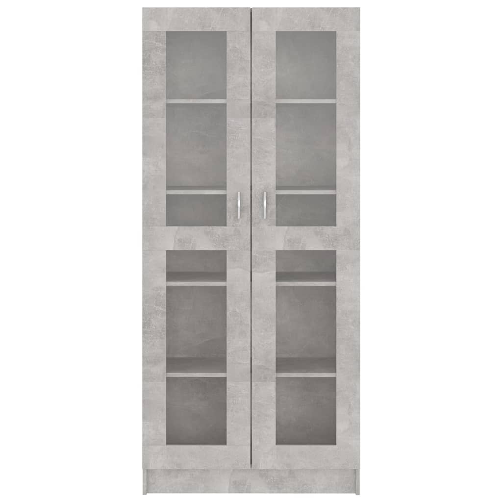 Armoire à vitrine Gris béton 82,5x30,5x185,5 cm Bois ingénierie