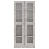 Armoire à vitrine Gris béton 82,5x30,5x185,5 cm Bois ingénierie