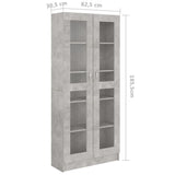 Armoire à vitrine Gris béton 82,5x30,5x185,5 cm Bois ingénierie