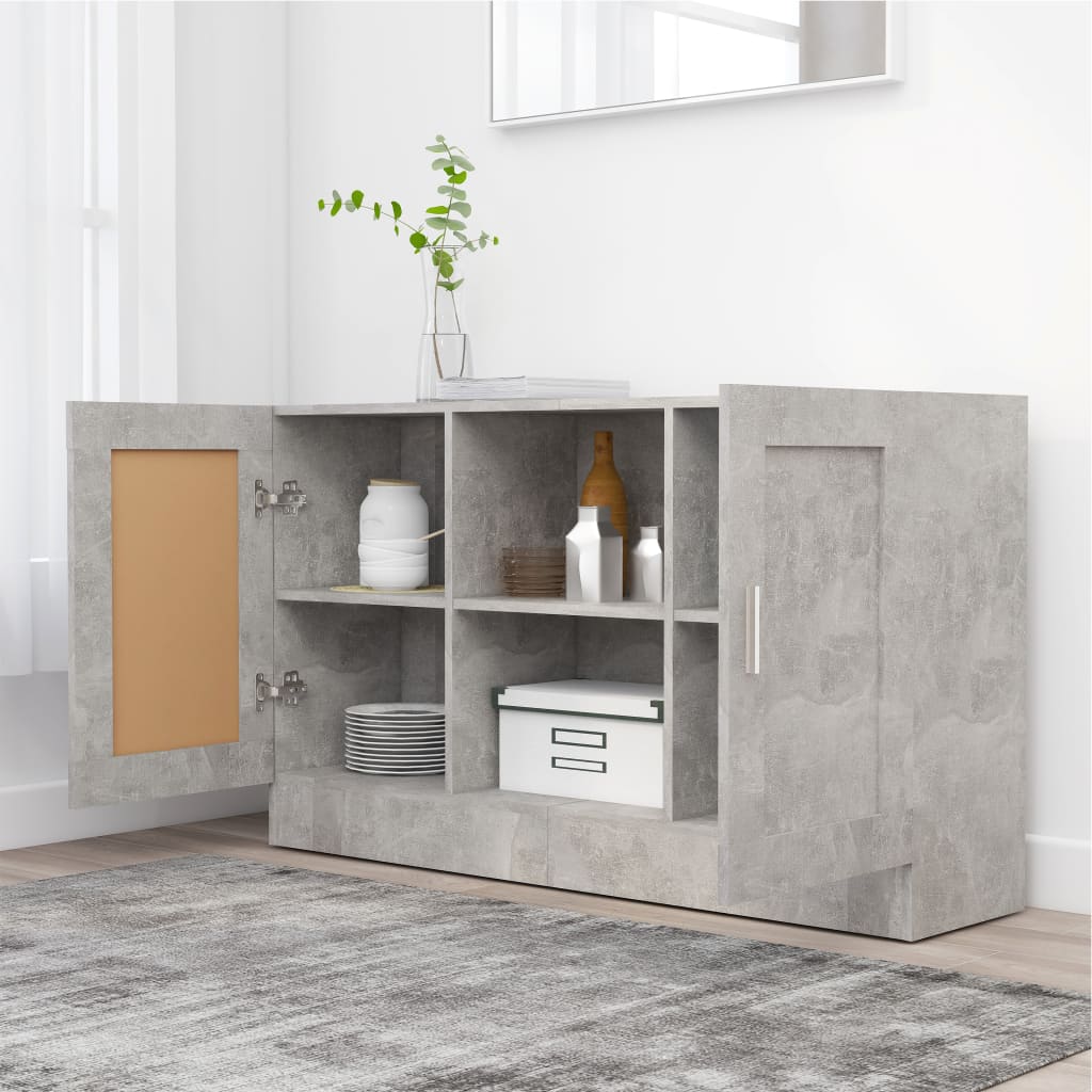 Buffet Gris béton 120x30,5x70 cm Bois d'ingénierie