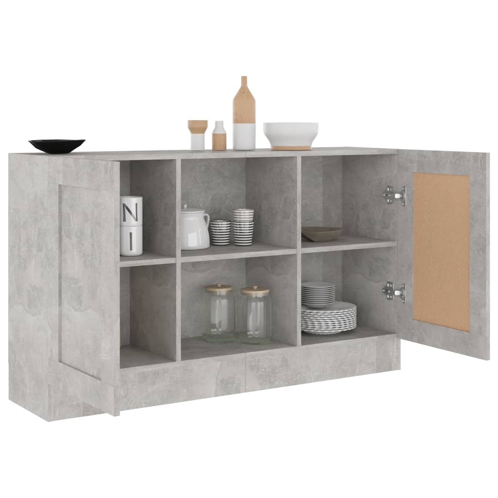 Buffet Gris béton 120x30,5x70 cm Bois d'ingénierie