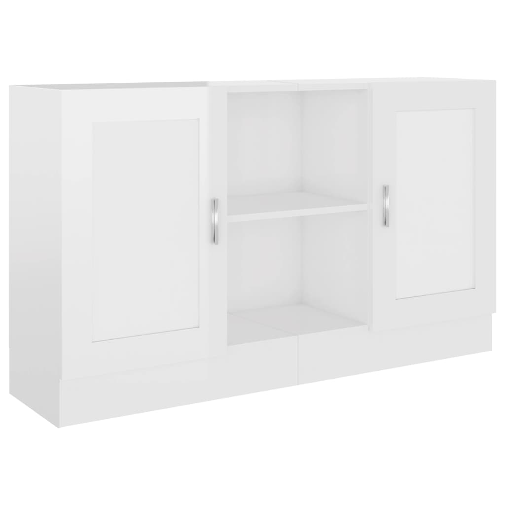 Buffet Blanc brillant 120x30,5x70 cm Bois d'ingénierie