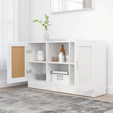 Buffet Blanc brillant 120x30,5x70 cm Bois d'ingénierie