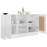 Buffet Blanc brillant 120x30,5x70 cm Bois d'ingénierie