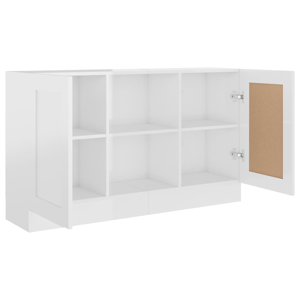 Buffet Blanc brillant 120x30,5x70 cm Bois d'ingénierie