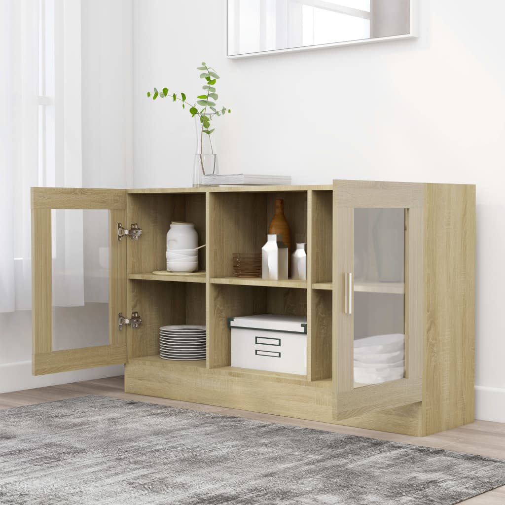 Vitrine Sonoma-Eiche 120x30,5x70 cm Holzwerkstoff