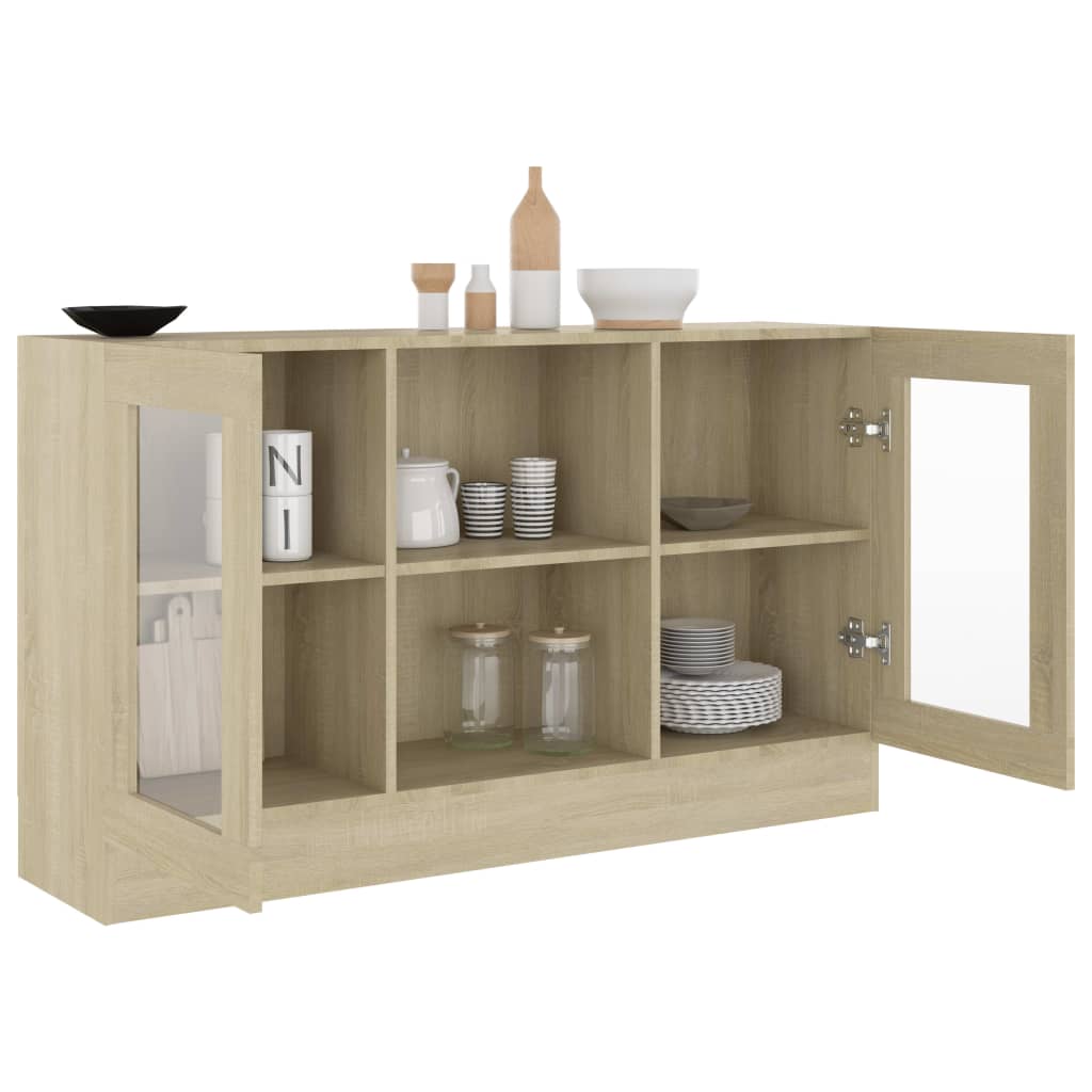 Vitrine Sonoma-Eiche 120x30,5x70 cm Holzwerkstoff