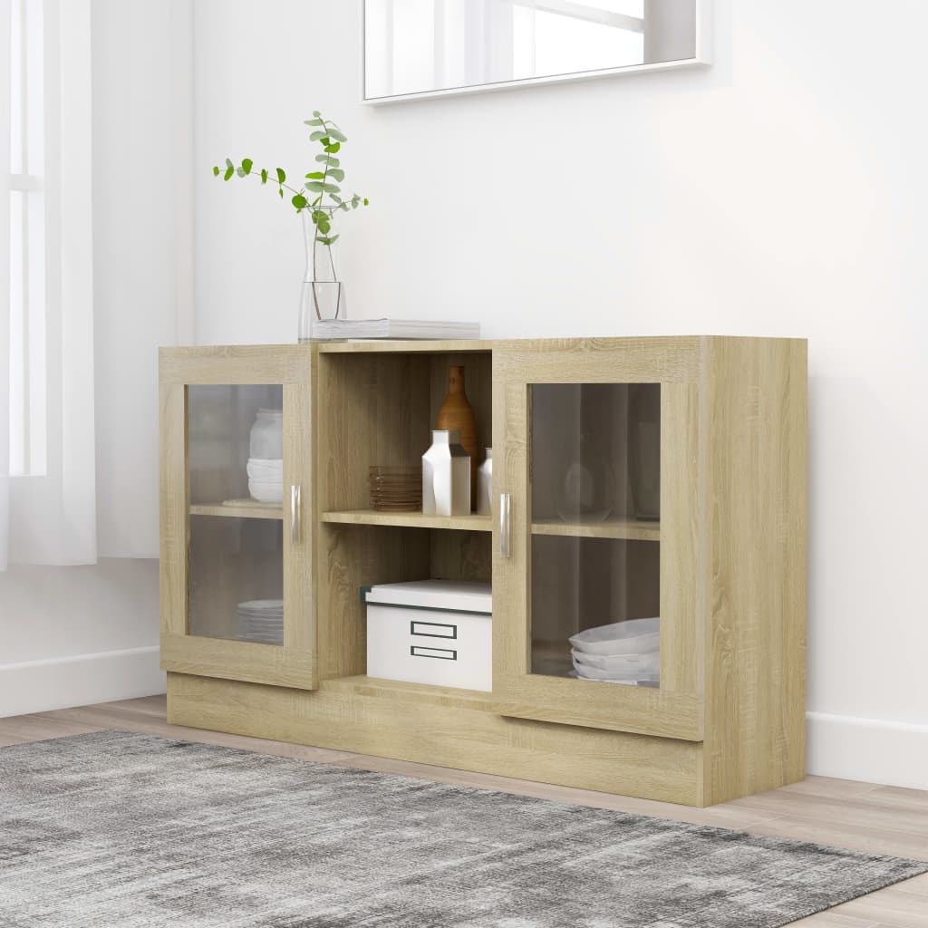 Vitrine Sonoma-Eiche 120x30,5x70 cm Holzwerkstoff