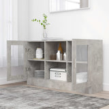 Vitrine Betongrau 120x30,5x70 cm Holzwerkstoff