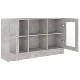 Vitrine Betongrau 120x30,5x70 cm Holzwerkstoff