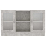 Vitrine Betongrau 120x30,5x70 cm Holzwerkstoff