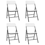 Folding garden chairs set of 4 HDPE White