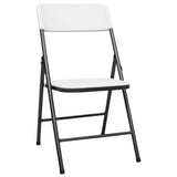 Chaises de jardin pliables lot de 4 PEHD Blanc