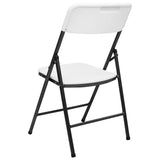 Folding garden chairs set of 4 HDPE White