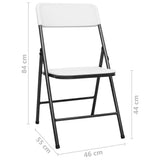 Folding garden chairs set of 4 HDPE White