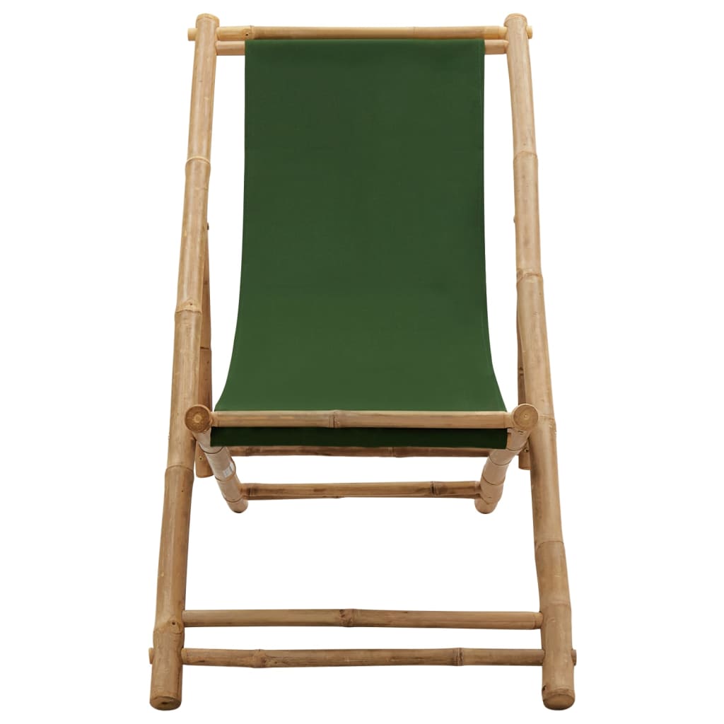 Chaise de terrasse Bambou et toile Vert