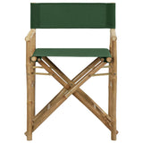 Chaises pliables de directeur lot de 2 Vert Bambou et tissu