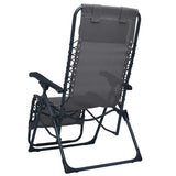 Chaises pliables de terrasse lot de 2 Gris Textilène