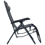 Chaises pliables de terrasse lot de 2 Gris Textilène