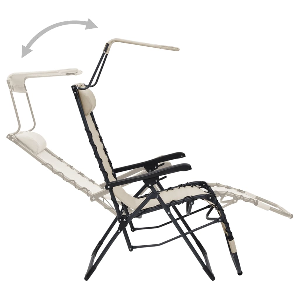 Chaise pliable de terrasse Textilène Crème