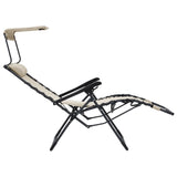 Chaise pliable de terrasse Textilène Crème