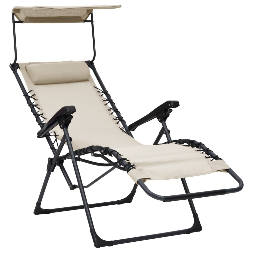 Chaise pliable de terrasse Textilène Crème