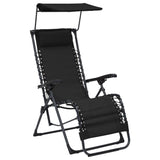 Chaises pliables de terrasse lot de 2 Textilène Noir