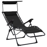 Chaises pliables de terrasse lot de 2 Textilène Noir