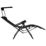 Chaises pliables de terrasse lot de 2 Textilène Noir