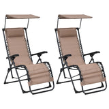 Chaises pliables de terrasse lot de 2 Textilène Taupe