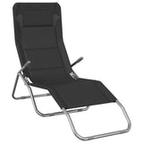 Chaises longues pliables lot de 2 noir textilène et acier