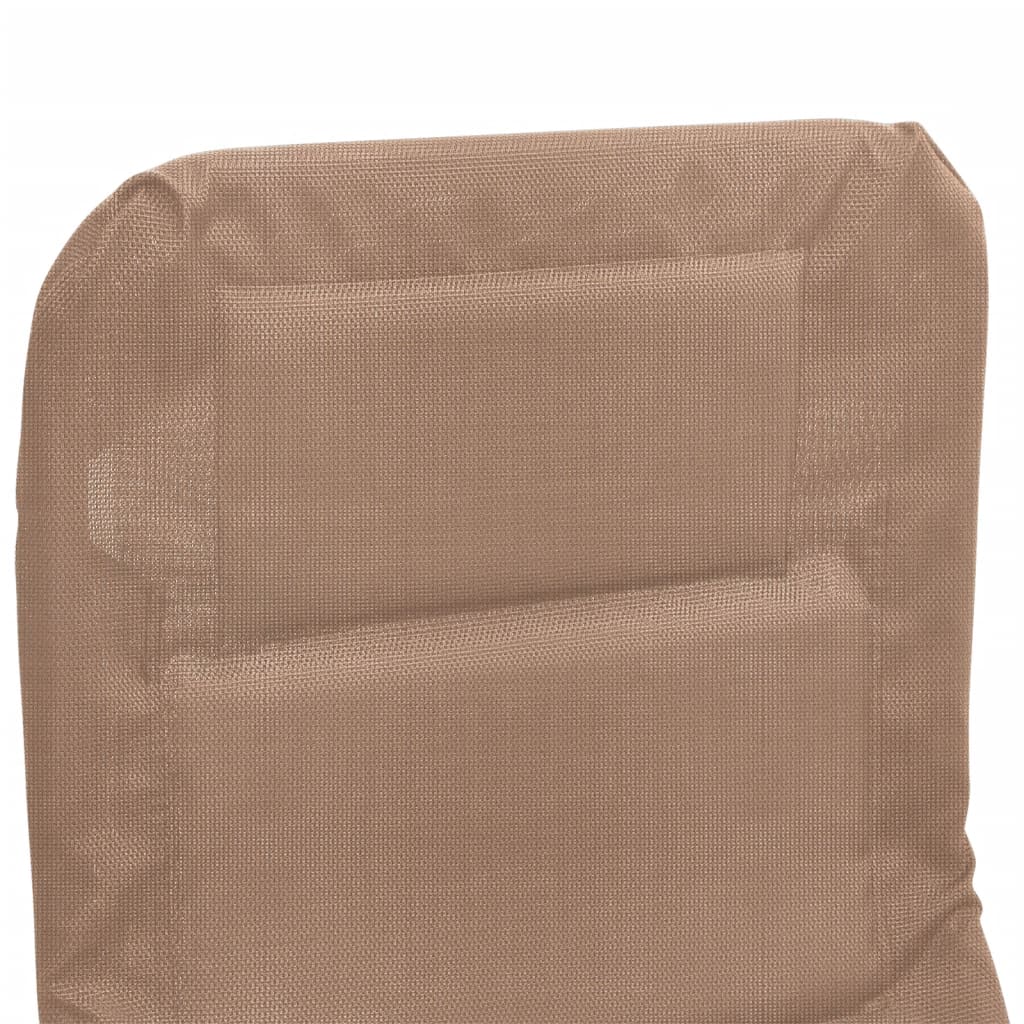 Chaises longues pliables lot de 2 taupe textilène et acier