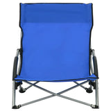 Chaises de plage pliables lot de 2 Bleu Tissu