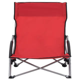 Chaises de plage pliables lot de 2 Rouge Tissu