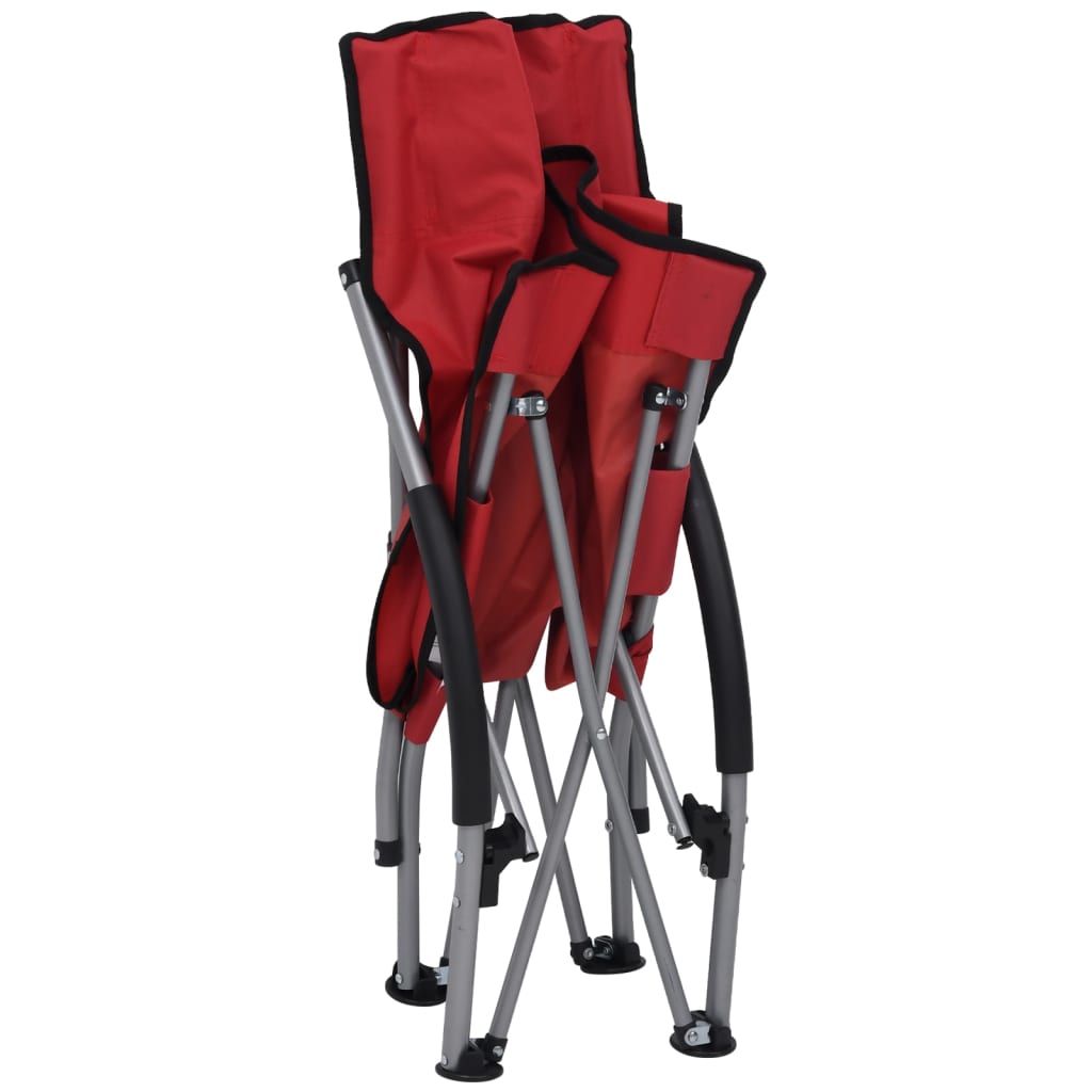 Chaises de plage pliables lot de 2 Rouge Tissu