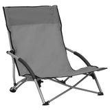 Chaises de plage pliables lot de 2 Gris Tissu