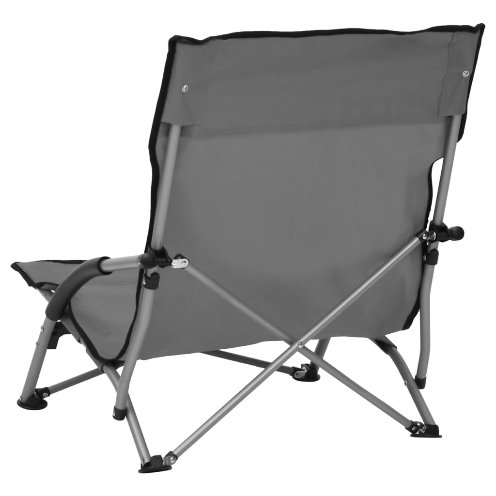 Chaises de plage pliables lot de 2 Gris Tissu