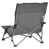 Chaises de plage pliables lot de 2 Gris Tissu