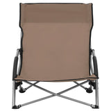 Chaises de plage pliables lot de 2 Taupe Tissu